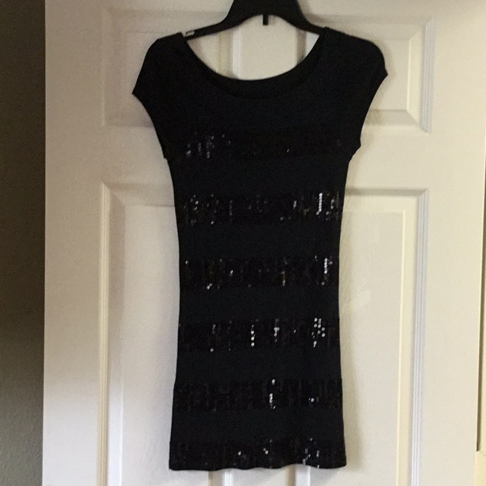 Black Express tunic/dress with black sequins